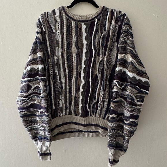 Funky Vinatage Oversized Coogi Lookalike Crewneck Sweater - Picture 1 of 6